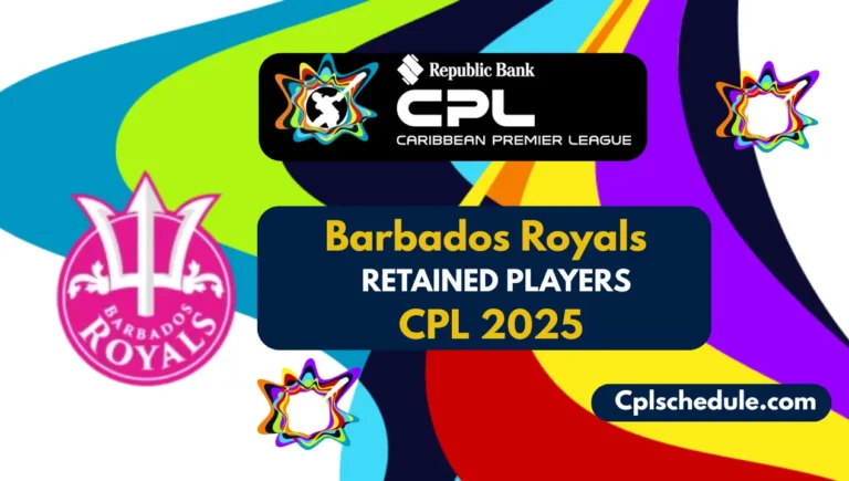 Barbados Royals retained players list for CPL 2025 featuring top West Indies stars like Jason Holder, Kyle Mayers, and Rovman Powell.