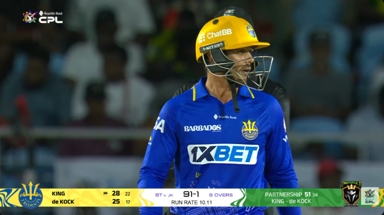 Barbados Tridents Survive Andre Russell Onslaught to Beat Jamaica Kingsmen by Five Runs